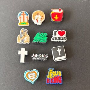 Religious Jibbitz Shoe Charms - Colorful Jesus & Cross Designs
